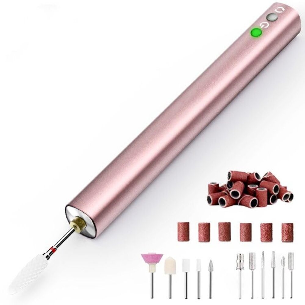 Electric Cordless Nail Drill with LED Lighting ,15000RPM Rechargeable Nail Art P